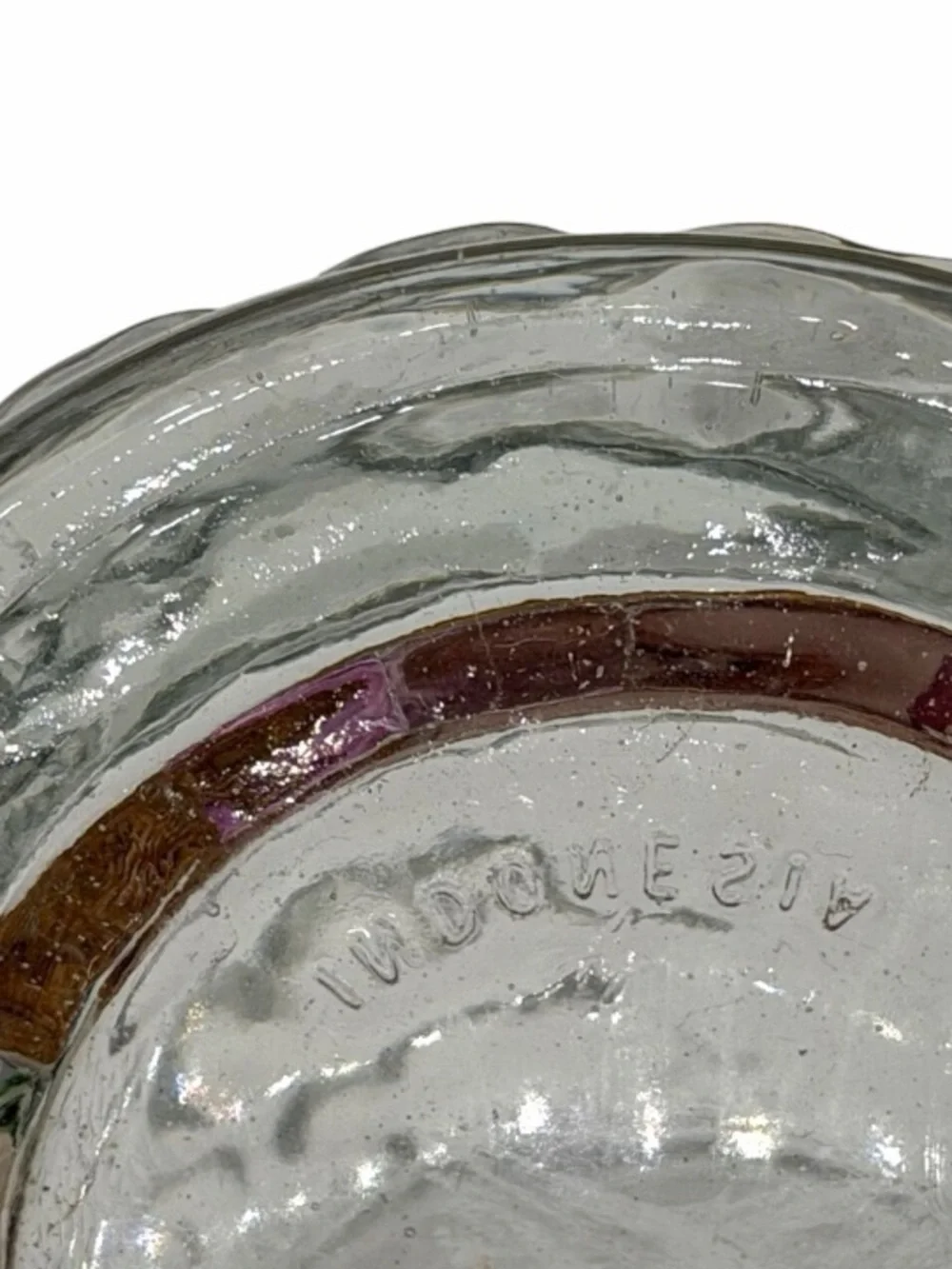 Vintage Indonesia Glass Votive Candle  Holders set of 2 - winter moon Christmas
